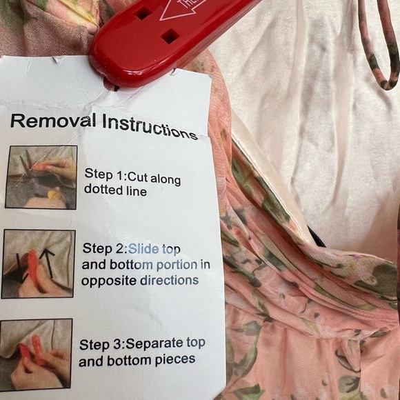 NWT Mac Duggal Spring Preview Tiered Ruffle Floral Cut-Out Chiffon | Pink/Mult - Picture 8 of 9